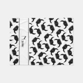 名前パーソナライズされた白バイキングハットパターン フリースブランケット (正面(横))