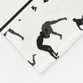 名前パーソナライズされた白レスリングシルエット フリースブランケット (角)