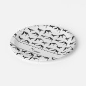 名前パーソナライズされた白レスリングシルエット ペーパープレート (アングル)