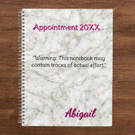 名前パーソナライズされた白金ゴールド大理石アポイントメント プランナー手帳