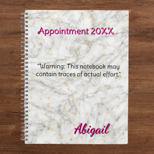 名前パーソナライズされた白金ゴールド大理石アポイントメント プランナー手帳