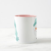 名前パーソナライズされた笑顔顔雪だるまhappy cute マグカップ (中央)