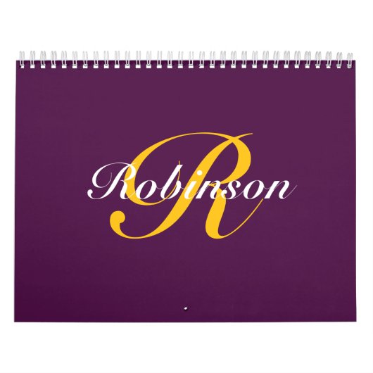 名前パーソナライズされた紫カレンダー2025 カレンダー (カバー)