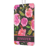 名前パーソナライズされた紫ガーリー水色フローラ カーエアーフレッシュナー (左)