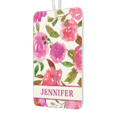 名前パーソナライズされた紫ガーリー水色フローラ カーエアーフレッシュナー (左)