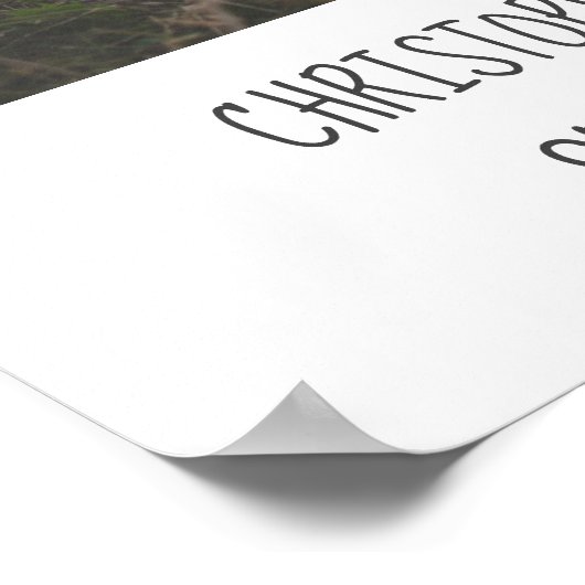 名前パーソナライズされた結婚と日付の写真 ポスター (角)