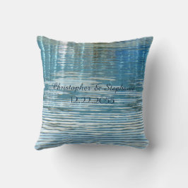 名前パーソナライズされた結婚反射レイクスクエア クッション