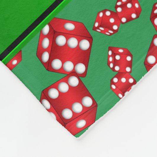 名前パーソナライズされた緑のサイコロパターン フリースブランケット (角)