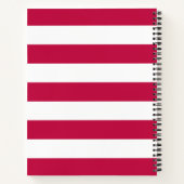 名前パーソナライズされた編集可能な色と白のストライプ ノートブック (裏面)