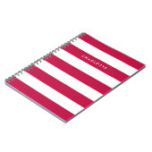 名前パーソナライズされた編集可能な色と白のストライプ ノートブック (左側)