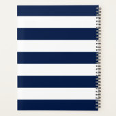 名前パーソナライズされた編集可能な色と白のストライプ プランナー手帳 (裏面)