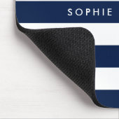 名前パーソナライズされた編集可能な色と白のストライプ マウスパッド (コーナー)