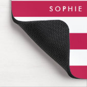 名前パーソナライズされた編集可能な色と白のストライプ マウスパッド (コーナー)