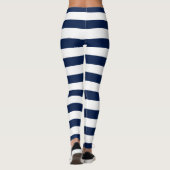 名前パーソナライズされた編集可能な色と白のストライプ レギンス (裏面)