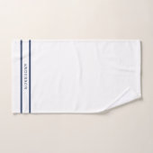 名前パーソナライズされた編集可能カラー二重ストライプ色 バスタオルセット (ハンドタオル)