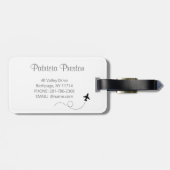 名前パーソナライズされた美しいさくらんぼ咲きピンク ラゲッジタグ (裏面横)