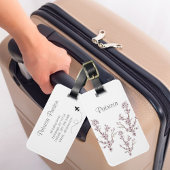 名前パーソナライズされた美しいさくらんぼ咲きピンク ラゲッジタグ