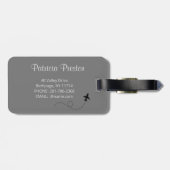 名前パーソナライズされた美しいさくらんぼ咲きピンク ラゲッジタグ (裏面横)