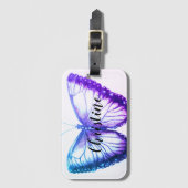 名前パーソナライズされた美しい蝶 ラゲッジタグ (正面縦)