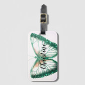 名前パーソナライズされた美しい蝶 ラゲッジタグ (正面縦)