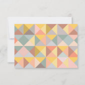 名前パーソナライズされた自然黄色のジオメト結婚リ サンキューカード (裏面)