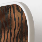 名前パーソナライズされた虎プリント白 ピックルボールラケット (左詳細)