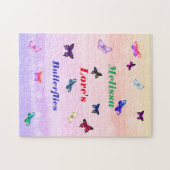 名前パーソナライズされた蝶パズル ジグソーパズル (横)