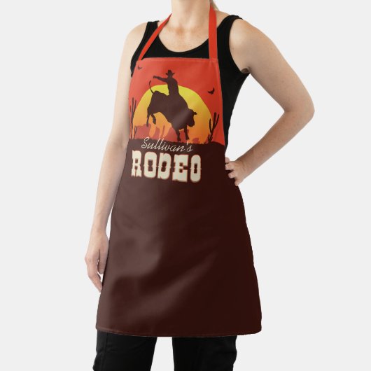 名前パーソナライズされた西カウボーイブルライダーロデオ エプロン (インサイチュ)