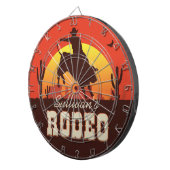 名前パーソナライズされた西カウボーイブルライダーロデオ ダーツボード (正面右)