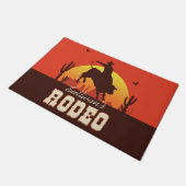 名前パーソナライズされた西カウボーイブルライダーロデオ ドアマット (アングル)