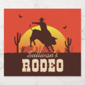 名前パーソナライズされた西カウボーイブルライダーロデオ ビールラベル (シングルラベル)