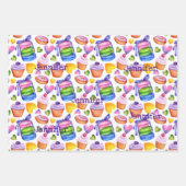 名前パーソナライズされた誕生日バルーンケーキギフト3 ラッピングペーパーシート (正面3)