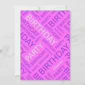 名前パーソナライズされた誕生日パーティーの招待ピンク 招待状 (正面)