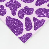 名前パーソナライズされた豚パープルグリッターキリンプリント フリースブランケット (角)