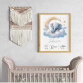 名前パーソナライズされた象子供部屋アートプリント ポスター