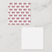 名前パーソナライズされた赤い消防車のパーティー ノートカード (正面/裏面)