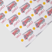 名前パーソナライズされた赤い消防車のパーティー 薄葉紙 (詳細)