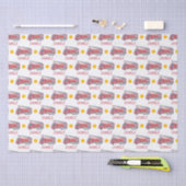 名前パーソナライズされた赤い消防車のパーティー 薄葉紙 (クラフト)