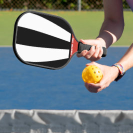 名前パーソナライズされた赤と白のストライプ2トーン ピックルボールラケット