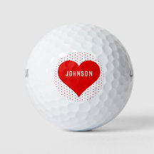 名前パーソナライズされた赤バレンタインハート赤と白