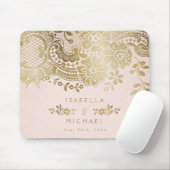 名前パーソナライズされた赤面金ゴールドヴィンテージレース マウスパッド (マウス)