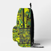 名前パーソナライズされた軍隊イエローグリーンカモフラージュ プリントバックパック (右)