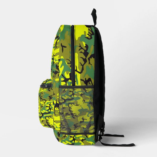名前パーソナライズされた軍隊イエローグリーンカモフラージュ プリントバックパック (右)