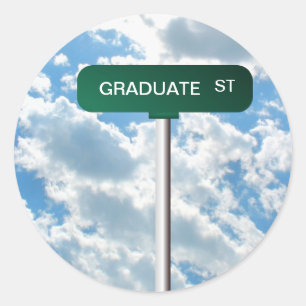 名前パーソナライズされた道路通りサインオンブルースカイ ラウンドシール