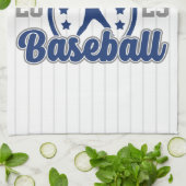 名前パーソナライズされた野球チームのプレーヤーゲーム キッチンタオル (折り畳み)