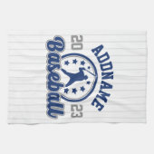 名前パーソナライズされた野球チームのプレーヤーゲーム キッチンタオル (横)