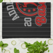 名前パーソナライズされた野球チームのプレーヤーゲーム キッチンタオル (折り畳み)