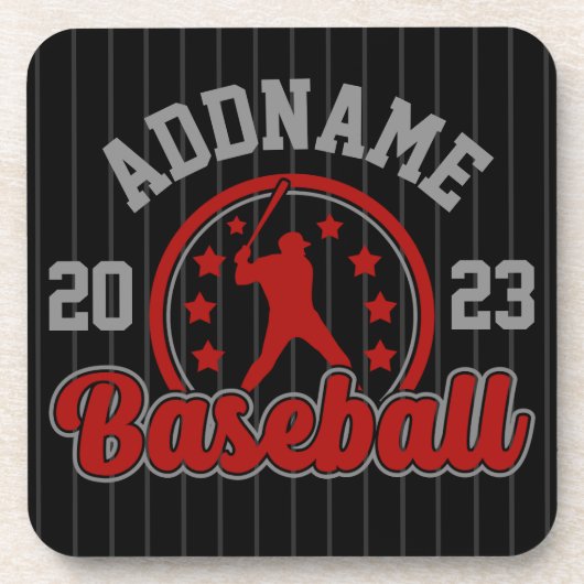 名前パーソナライズされた野球チームのプレーヤーゲーム コースター (正面)