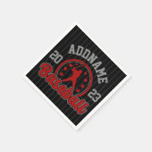 名前パーソナライズされた野球チームのプレーヤーゲーム スタンダードカクテルナプキン (角)