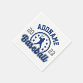 名前パーソナライズされた野球チームのプレーヤーゲーム スタンダードカクテルナプキン (角)